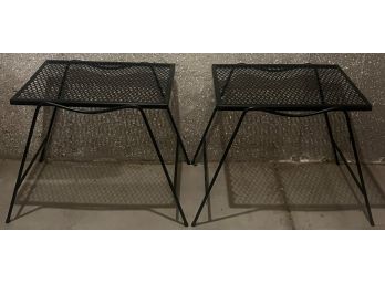 Set Of 2 Metal End Table Stands - Stackable