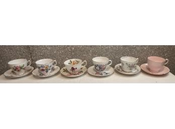 Vintage Bone China: 6 Teacups & Saucers