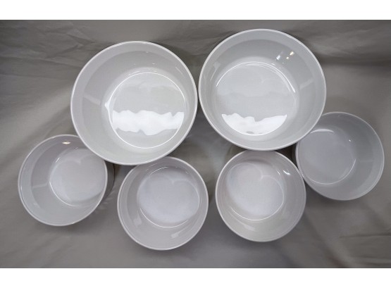 6 Classic French White Corning Ware Bowls