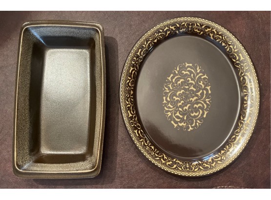 2 Brown Serving Dishes