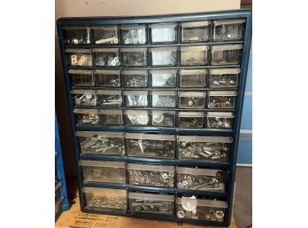 Small Drawer Storage Organizer - 39 Drawers With Contents