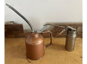 Lot Of 2 Vintage Oil Cans