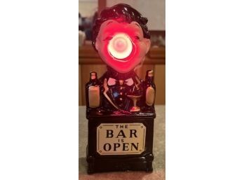 RARE! Vintage Ceramic Bartender 'The Bar Is Open'
