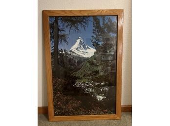 Framed Photograph Of Mountain And Village