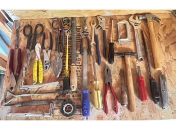 Lot Of 25 Tools In Portable Tool Caddy