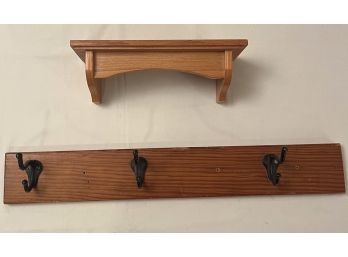 Wooden Shelf & Wooden Coat Hanger