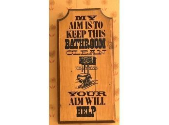 Cute Wooden Bathroom Decoration Sign