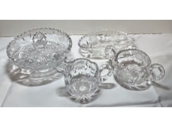 4 Vintage Cut Crystal Dishes