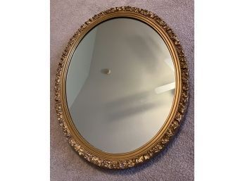 Oblong MCM Mirror With Gold Tone Frame