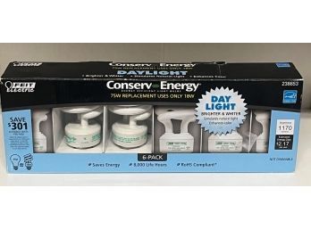 6-Pack Of 75W Energy Saver Light Bulbs - New In Box