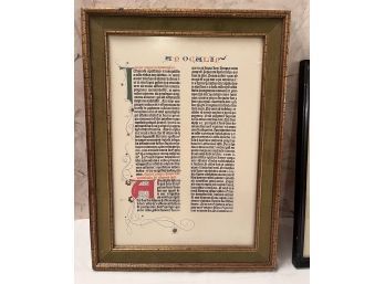 Framed Latin Bible Page