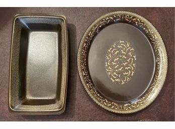 2 Brown Serving Dishes
