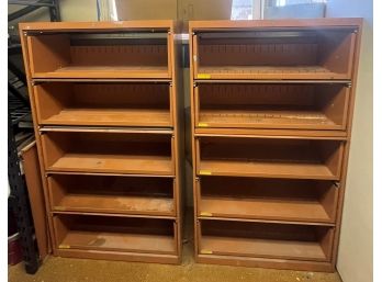 Lot Of 2 Metal Shelving Drawer Units With Doors