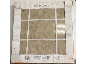 Ceramic Marbled Brown Tile - 8 Count (17'x17') - New In Packaging Plus 9 Additional Tiles