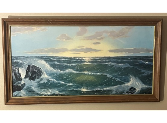 Large Wooden Frame - Ocean Picture