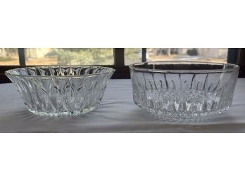 2 Vintage Pressed Clear Glass Bowls
