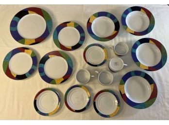 Colorful Mikasa Dinnerware (partial Set)