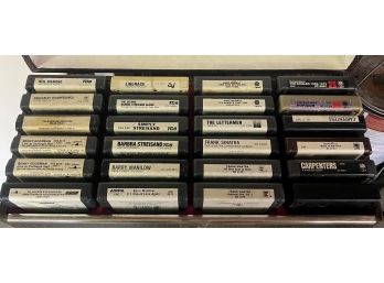 Lot Of 24 - 8-Track Tapes In Case With Bonus 3 Additonal