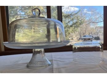 Lidded Glass Cake Stand & Cheese Dome