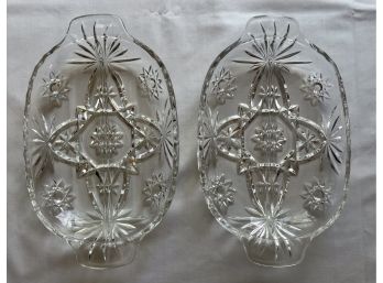 Matching Vintage Pressed Glass Segmented Serving Dishes