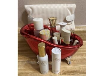 Perfumes In Bath Tub & To-go Make-up Bag