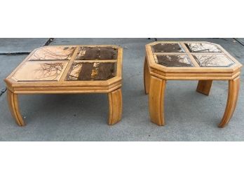 Coffee Table & End Table Set - Wood And Glass