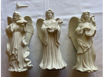 3 Ceramic Angel Candle Holders