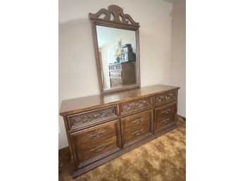 Wood/Faux Wood Dresser And Mirror - 9 Drawer