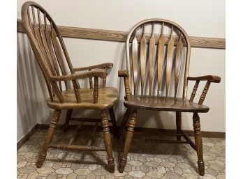 2 Sturdy Oak Chairs