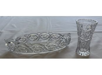 2 Vintage Pressed Glass Dishes