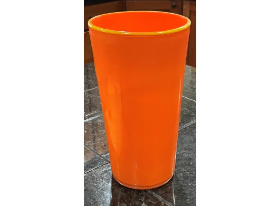 Orange Glass Flower Vase