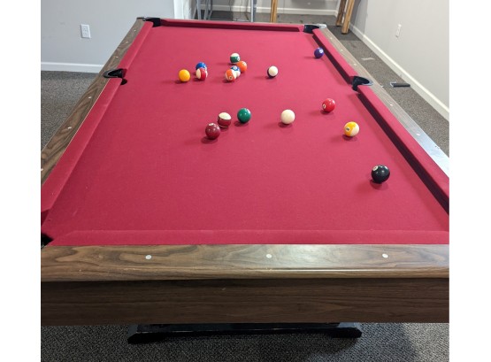 POOL TABLE - 10 Foot Slate Pool Table With New Bumpers And Felt.
