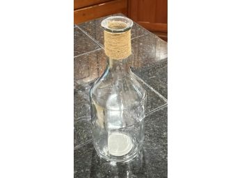 Clear Bottle Vase With Rope Wrap