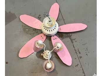 Pink Ceiling Fan And Light Combo