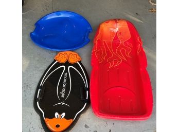 Lot Of 3 Snow Sleds
