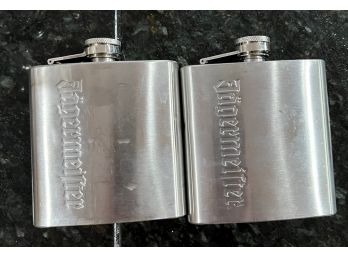 Lot Of 2 Stainless Steel Flasks (Jgermeister)