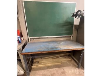 Work Table With Large Chalkboard Attached