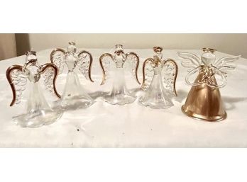 Collection Of 5 Glass Angels