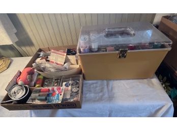 Vintage Sewing Box And Accessories