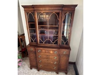Large Beautiful Wooden China Cabinet With 4 Drawers