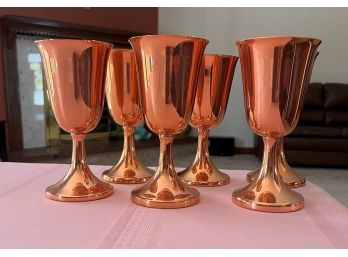 Set Of 6 Copper Goblets