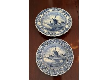 Set Of 2 Holland Hand Painted Plates