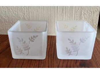 2 Frosted Glass Boxes