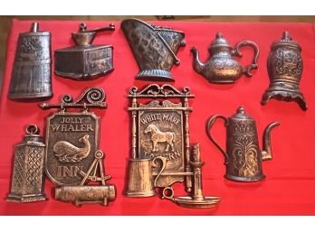 9 Piece Faux Antiqued Wall Hangings