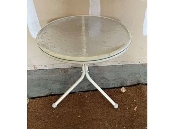 Small Metal Table With Glass Top
