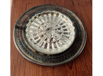 Silver And Glass Serving Platter