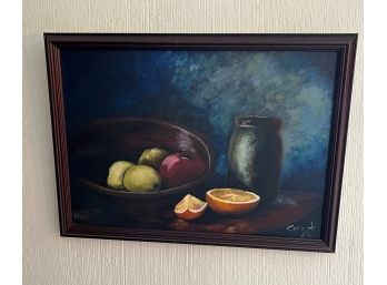 Painting Of Fruit By Carol A. In Wooden Frame