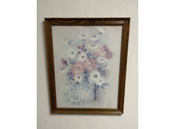 Flower Picture In Wooden Frame