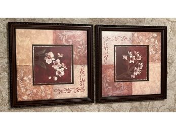 Set Of 2 Flower Picture - Nice Wood Frames