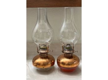 Set Of 2 Copper OIL LAMPS